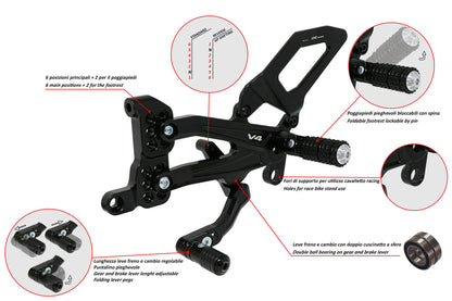 CNC Racing | Adjustable Rear set RPS | Ducati Panigale V4/S/R (18-23)